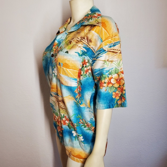 Vintage 70s Hang Ten Floral Hawaiian Shirt - Picture 6 of 12